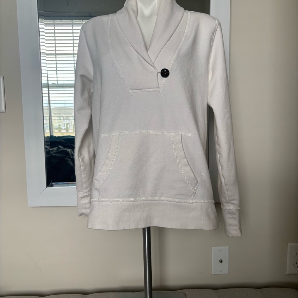 Eddie Bauer Cream Shawl Collar Pullover